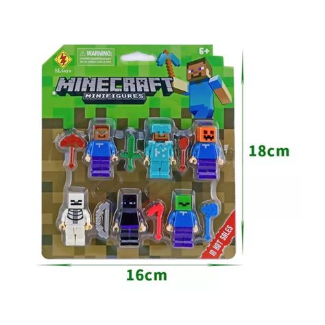 Juguete Figuras Set Minecraft Cube 6 6 Piezas Accesorios-3