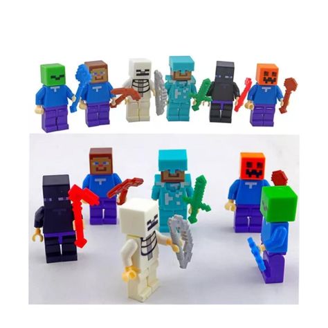 Juguete Figuras Set Minecraft Cube 6 6 Piezas Accesorios-2