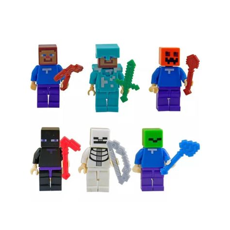 Juguete Figuras Set Minecraft Cube 6 6 Piezas Accesorios-1