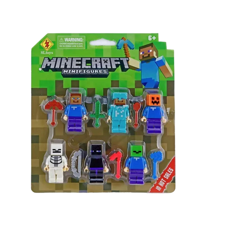 Juguete Figuras Set Minecraft Cube 6 6 Piezas Accesorios-0
