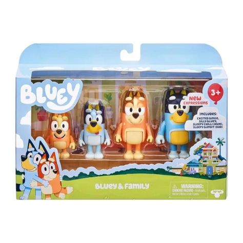 Juguete Set 4 Figuras Articuladas Bluey Y Su Familia Infantil-0