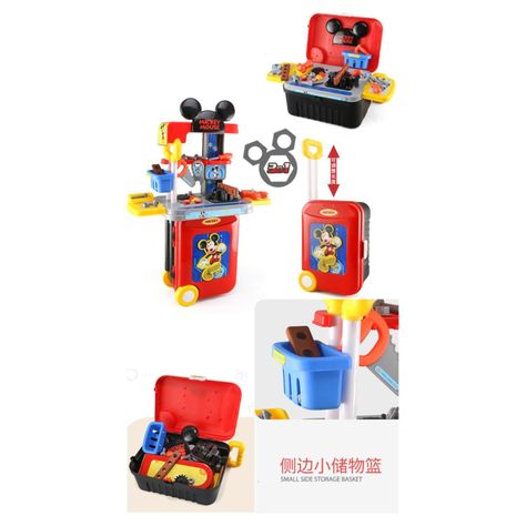 Juguete Set Maleta Herramientas 23 Piezas 3 En 1 Roja Mickey Mouse-3