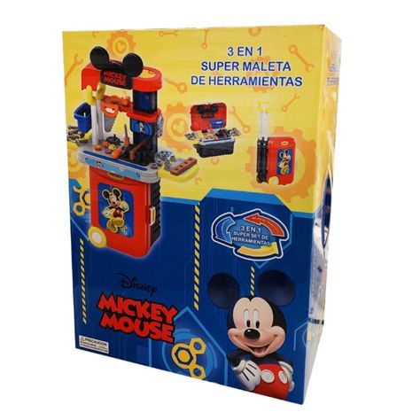 Juguete Set Maleta Herramientas 23 Piezas 3 En 1 Roja Mickey Mouse-0