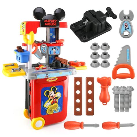 Juguete Set Maleta Herramientas 23 Piezas 3 En 1 Roja Mickey Mouse-2