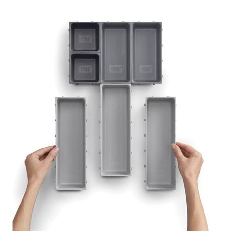 Set Organizador Cajones Blox 7 Piezas Gris-2