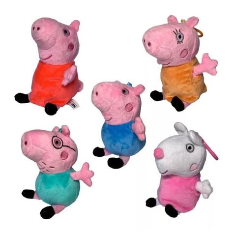 Juguete Pack 6 Peluches Llaveros Peppa Pig 13cm Infantil-3