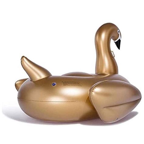 Flotador Inflable Cisne Dorado 185x115x165cm Para Piscinas-1