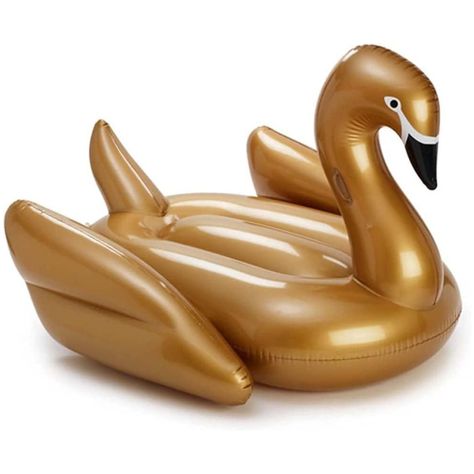 Flotador Inflable Cisne Dorado 185x115x165cm Para Piscinas-0