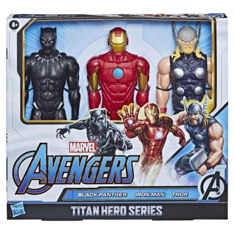 Pack 3 Figuras De Accion Pantera Negra Iron Man Thor Marvel-0