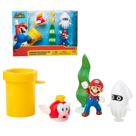 Juguete Set Super Mario Escena Bajo Agua 6cm Nintendo-1