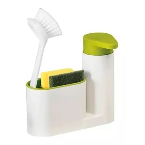 Dispensador De Jabon Con Porta Esponja Lavalozas Lavaplatos-0