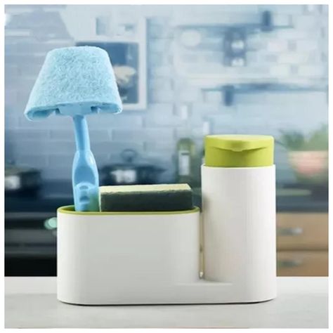 Dispensador De Jabon Con Porta Esponja Lavalozas Lavaplatos-4