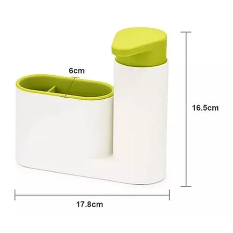 Dispensador De Jabon Con Porta Esponja Lavalozas Lavaplatos-6