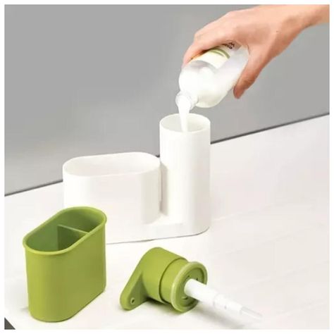 Dispensador De Jabon Con Porta Esponja Lavalozas Lavaplatos-7