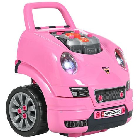 Juguete Auto Para Reparar Con Luces Sonidos Y Accesorios Rosa-0