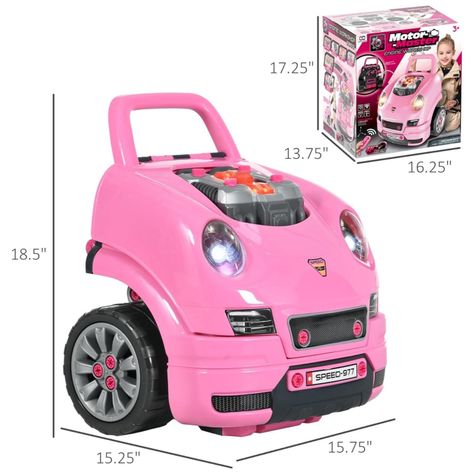 Juguete Auto Para Reparar Con Luces Sonidos Y Accesorios Rosa-5