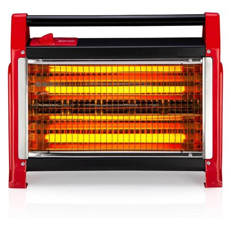 Estufa Calefactor Electrico De Cuarzo 1600W 2N Rojo KC-160AS Kendal-0