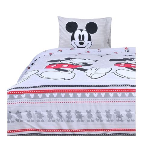Plumon 1.5 Plazas Microfibra Infantil Gris Mickey Mouse-0
