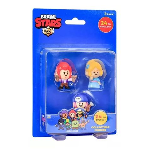 Pack 3 Juguete Figuras Coleccionables Estampado Brawl Star 1-0