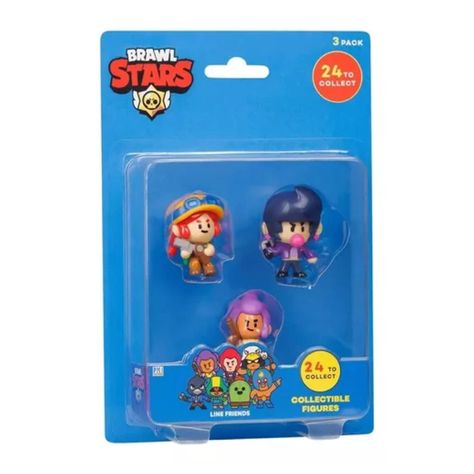 Pack 3 Juguete Figuras Coleccionables Estampado Brawl Star 1-1