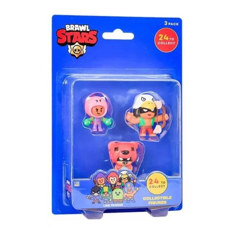 Pack 3 Juguete Figuras Coleccionables Estampado Brawl Star 1-2