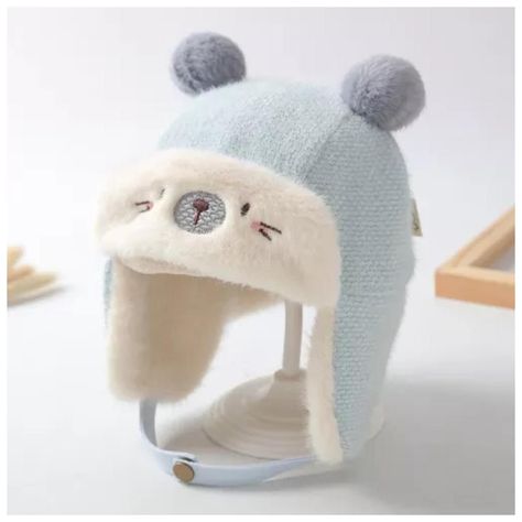 Gorro De Invierno Con Chiporro Para Bebes Azul-1