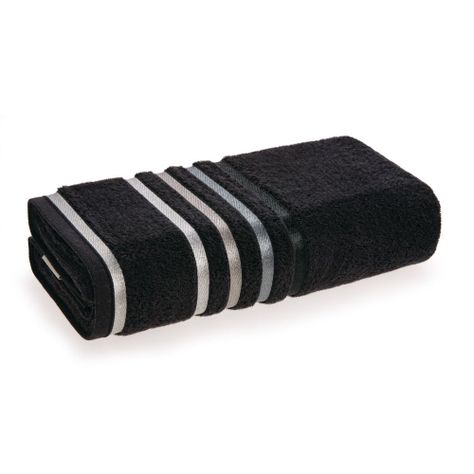 Toalla de mano Karsten Lumina 500gr 48 x 80 cm Negra/Gris-0