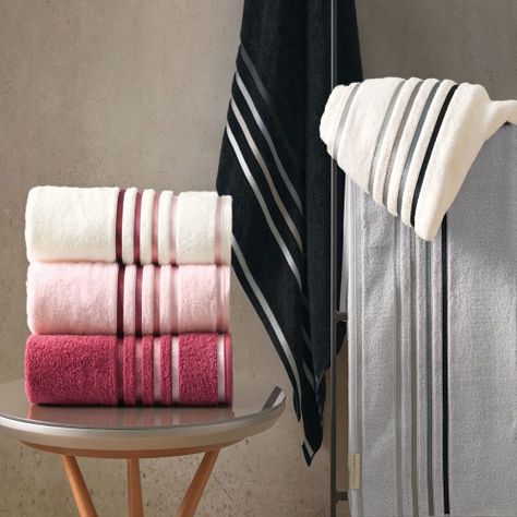 Toalla de mano Karsten Lumina 500gr 48 x 80 cm Negra/Gris-2