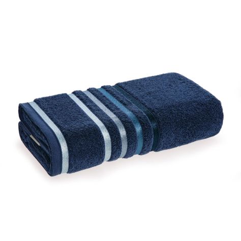 Toalla de baño Karsten Lumina 500gr 70 x 140 cm Azul Marino/Azul-0