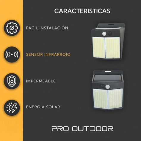 Pack 4 Aplique 196 Led Solar Contra Agua-2