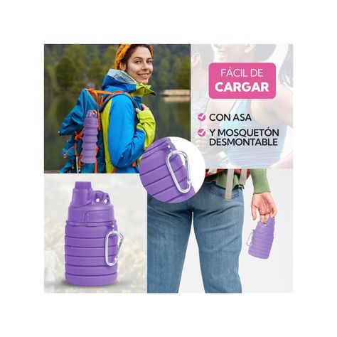 Pack 2 Botellas Plegable Morada-6