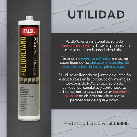 Sellador y Adhesivo Poliuretano PU 3540 300ML Pintable-3