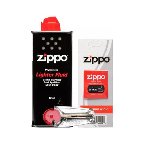 Kit Zippo Fluido Premium 125ml + 1 Mecha + 6 Piedra-0