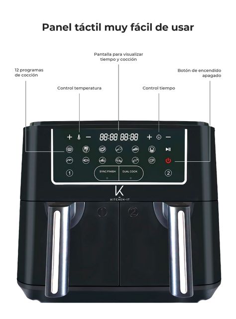 Freidora de Aire Dual Edition 9L Kitchen-It-3