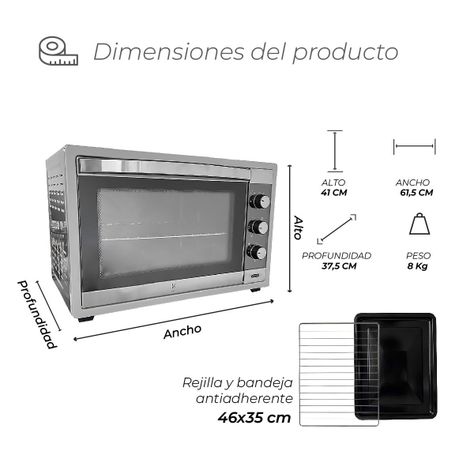 Horno Eléctrico Silver Series 60L Kitchen-It-5