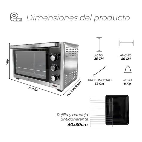 Horno Eléctrico Silver Series 45L Kitchen-It-5