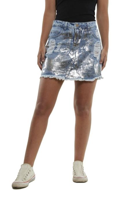 Falda Ganges I Celeste Divino Jeans-1