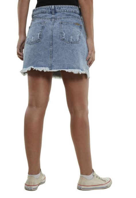 Falda Ganges I Celeste Divino Jeans-2