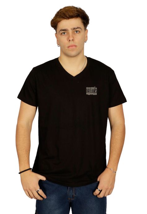 Polera Joao II Cuello V Negra Peroé-0