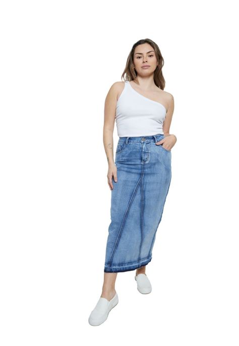 Falda Amur Celeste Divino Jeans-0