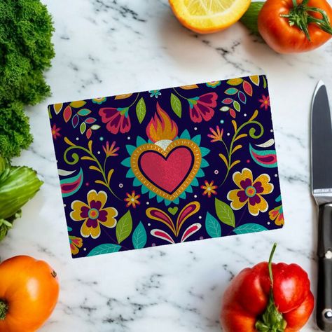Tabla de cocina 20x28 cms Corazon Mexicano T85-S-1