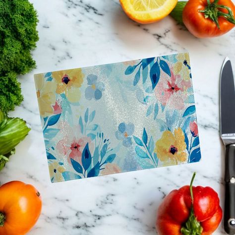 Tabla de cocina 20x28 cms Flores T90-S-1