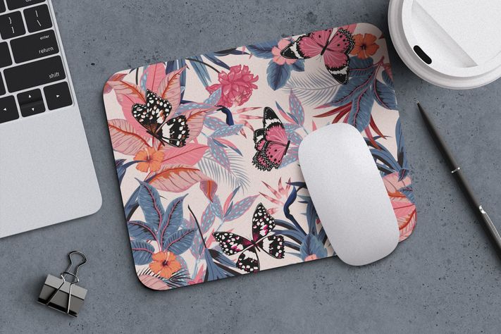 Mouse pad  Mariposa y flores M277-1