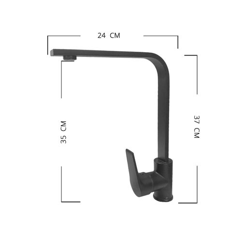 Llave Monomando Lavaplatos Vertical Notte Negro-2