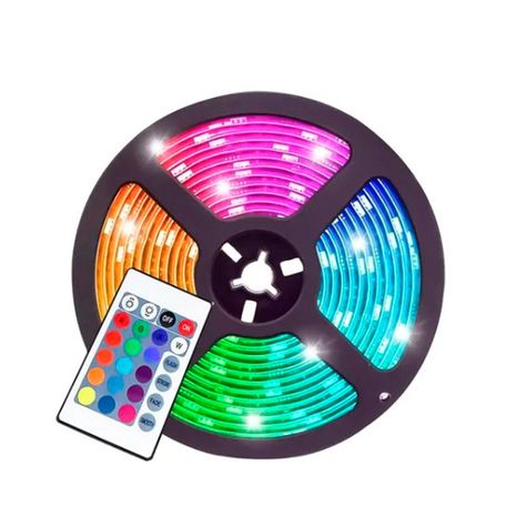 Tira De Luz Led Rgb 5 Metros Mando A Distancia Impermeable [ 79550 ]-0