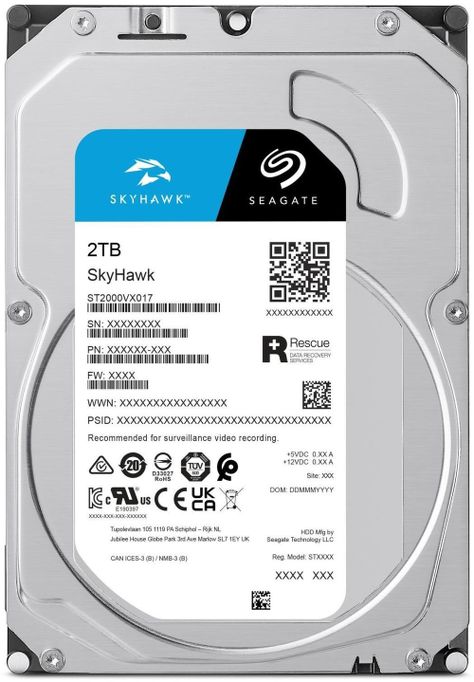 Disco duro interno Seagate SkyHawk 2TB PC/DVR/NVR Vigilancia [ ST2000VX017 ]-0
