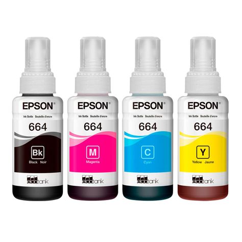 Pack 4 Botellas de Tintas Ecotank T664 Original L380 L1300-0