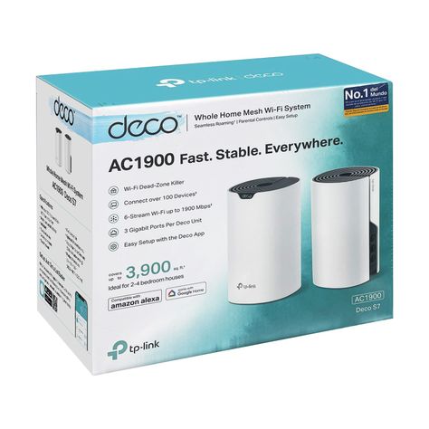 Sistema Wifi Mesh TP-Link Deco S7 AC1900 x2 Nodo Doble Banda-3