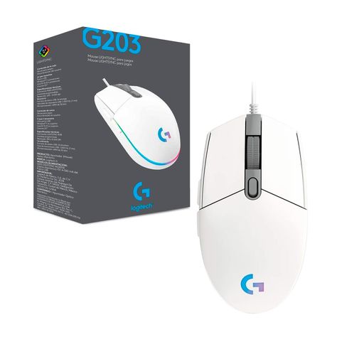 Mouse Gamer USB Optico Logitech G203 Lightsync 200-8000dpi-0
