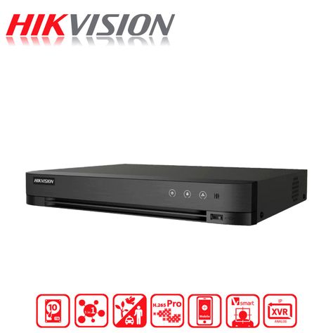 DVR 4 Canales Turbo HD Pentahibrido Hikvision AcuSense 1U-0